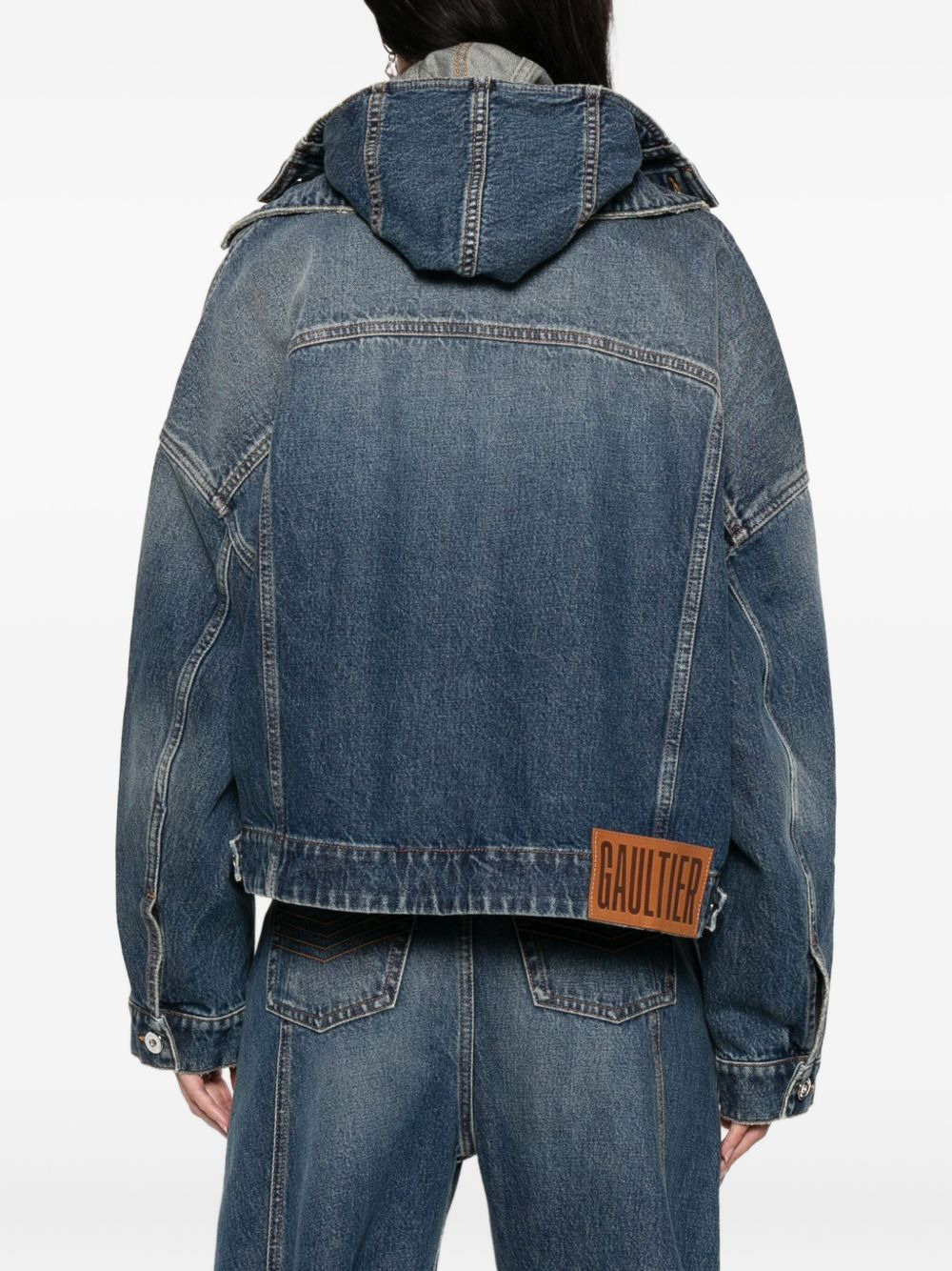 hooded denim jacket - 4