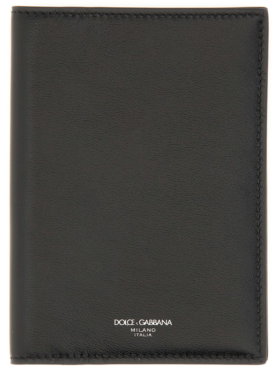 LEATHER PASSPORT HOLDER WITH LOGO - 1