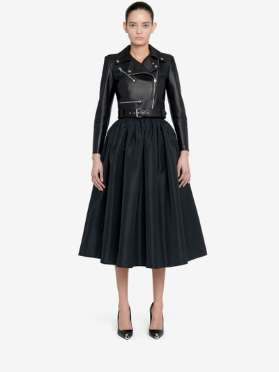 Alexander McQueen Women's Cropped Leather Jacket in Black outlook