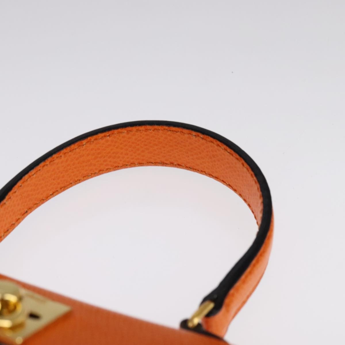 CELINE Hand Bag Leather Orange Gold - 8