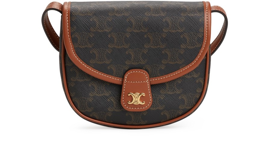 CELINE Mini besace in Triomphe canvas and calfskin | 24s
