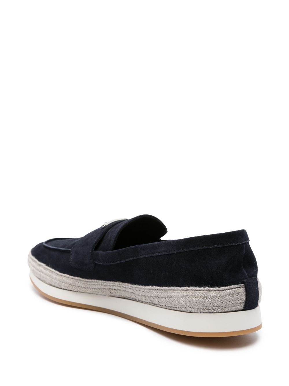 enamel triangle-logo suede loafers - 3
