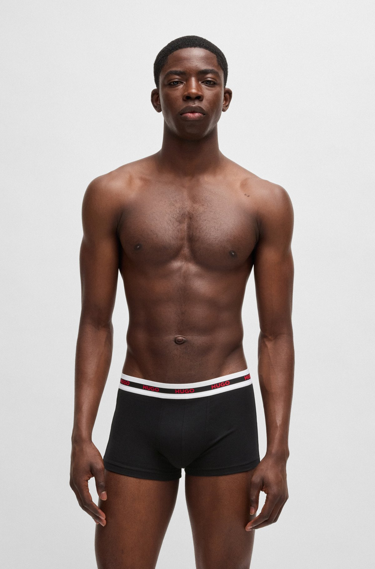 THREE-PACK OF STRETCH-COTTON TRUNKS WITH LOGO WAISTBANDS - 7