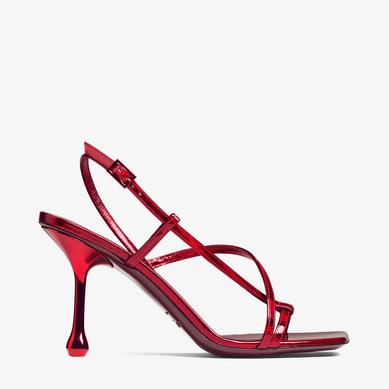 Etana 80 Ruby Red Leather Sandals 1