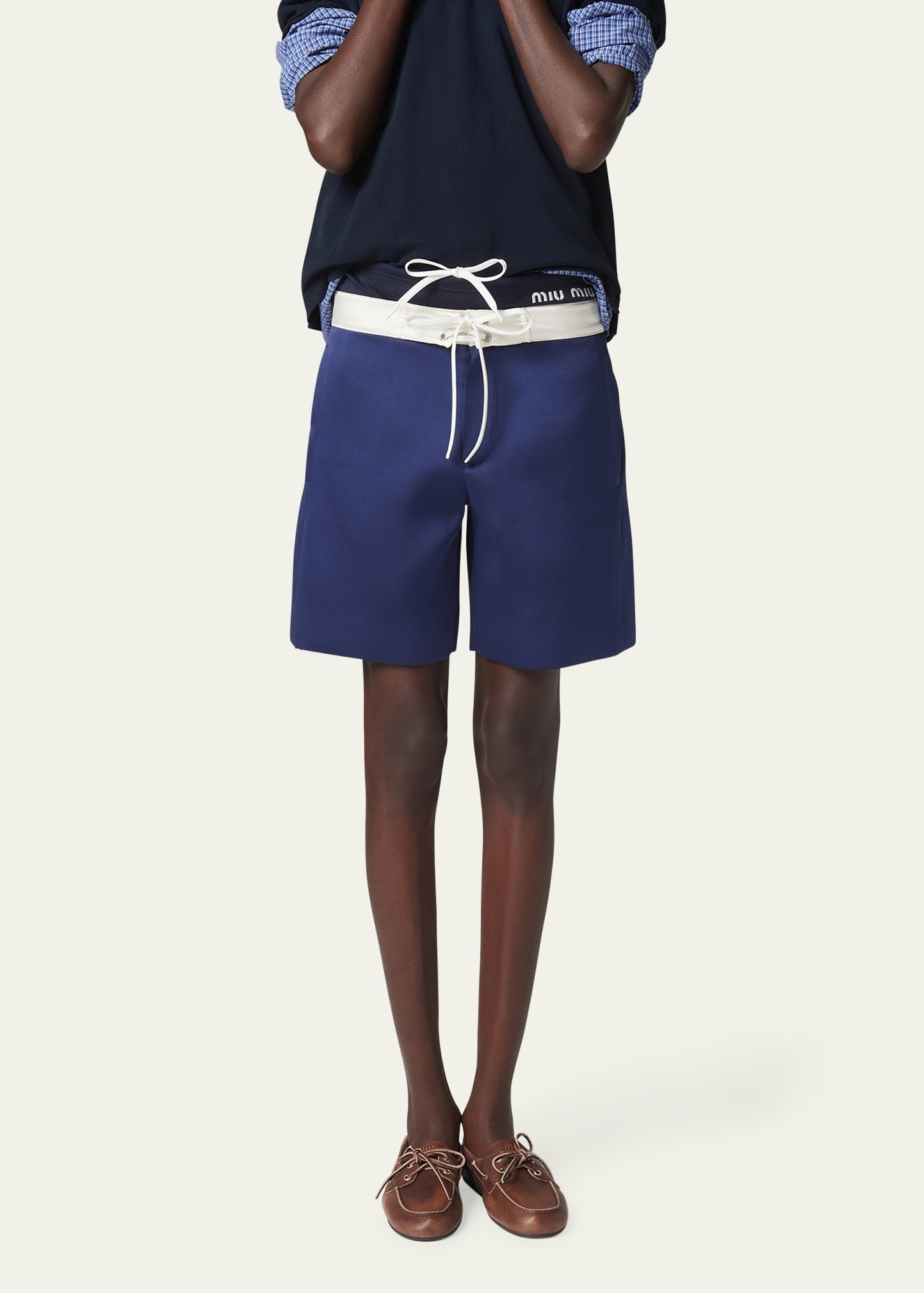 Colorblock Drawstring Low Rise Shorts - 4