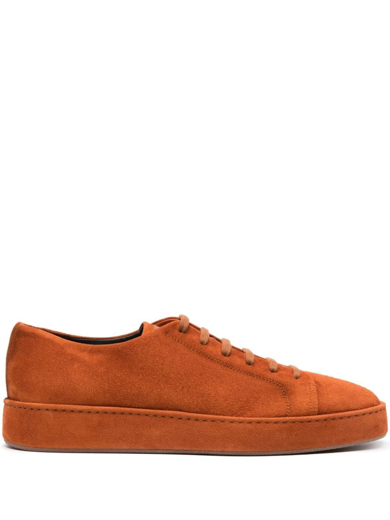 tonal-design suede lace-up sneakers 1