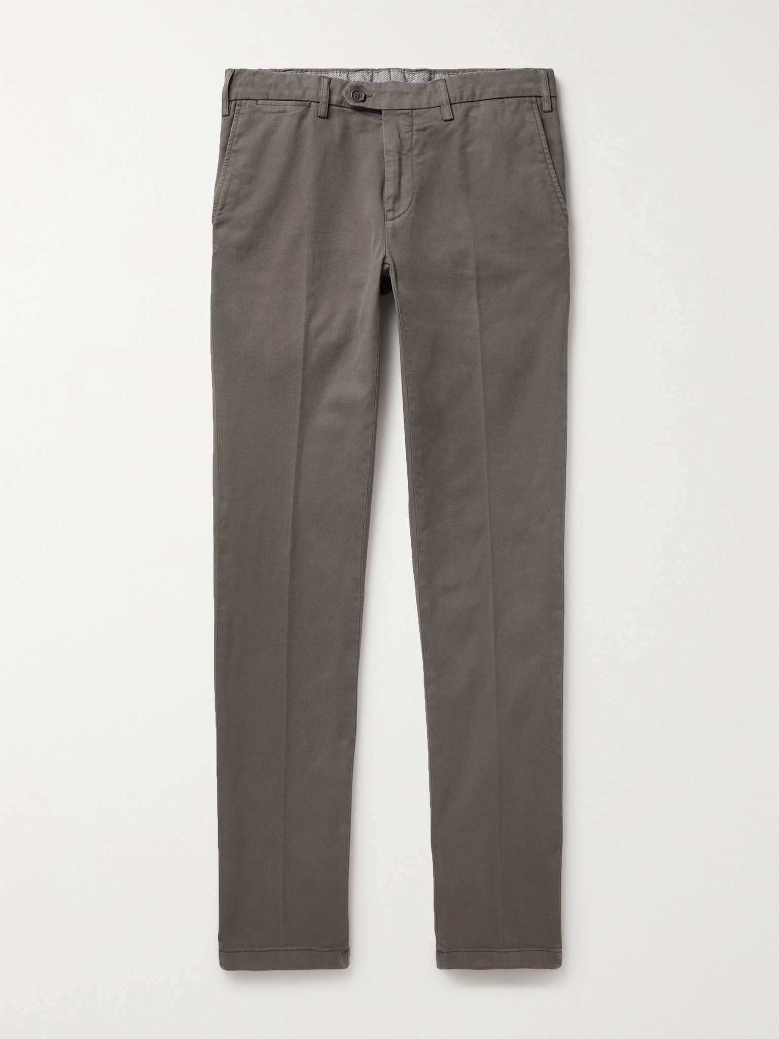 Slim-Fit Tapered Stretch Cotton-Twill Chinos - 1