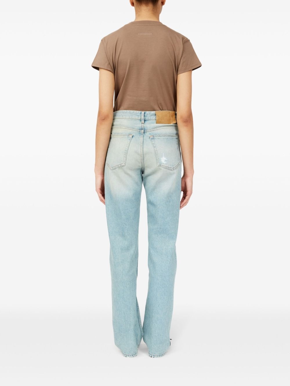 distressed straight jeans - 4