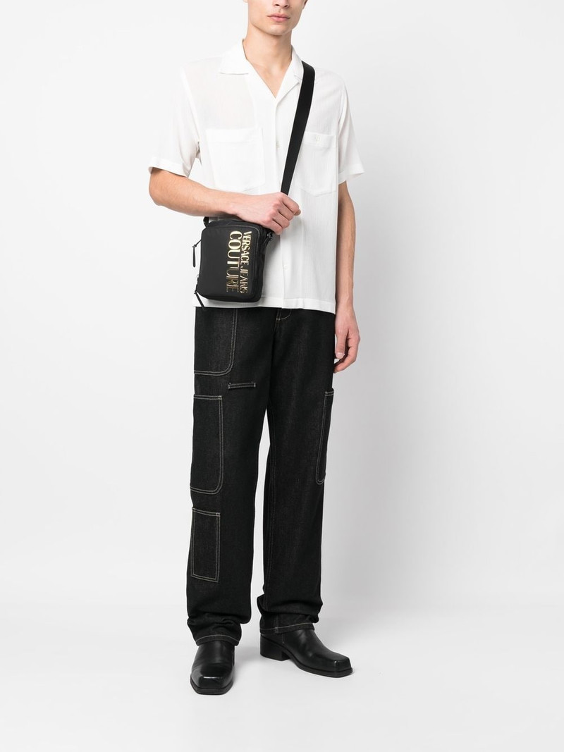 VERSACE JEANS COUTURE logo-plaque detail messenger bag outlook