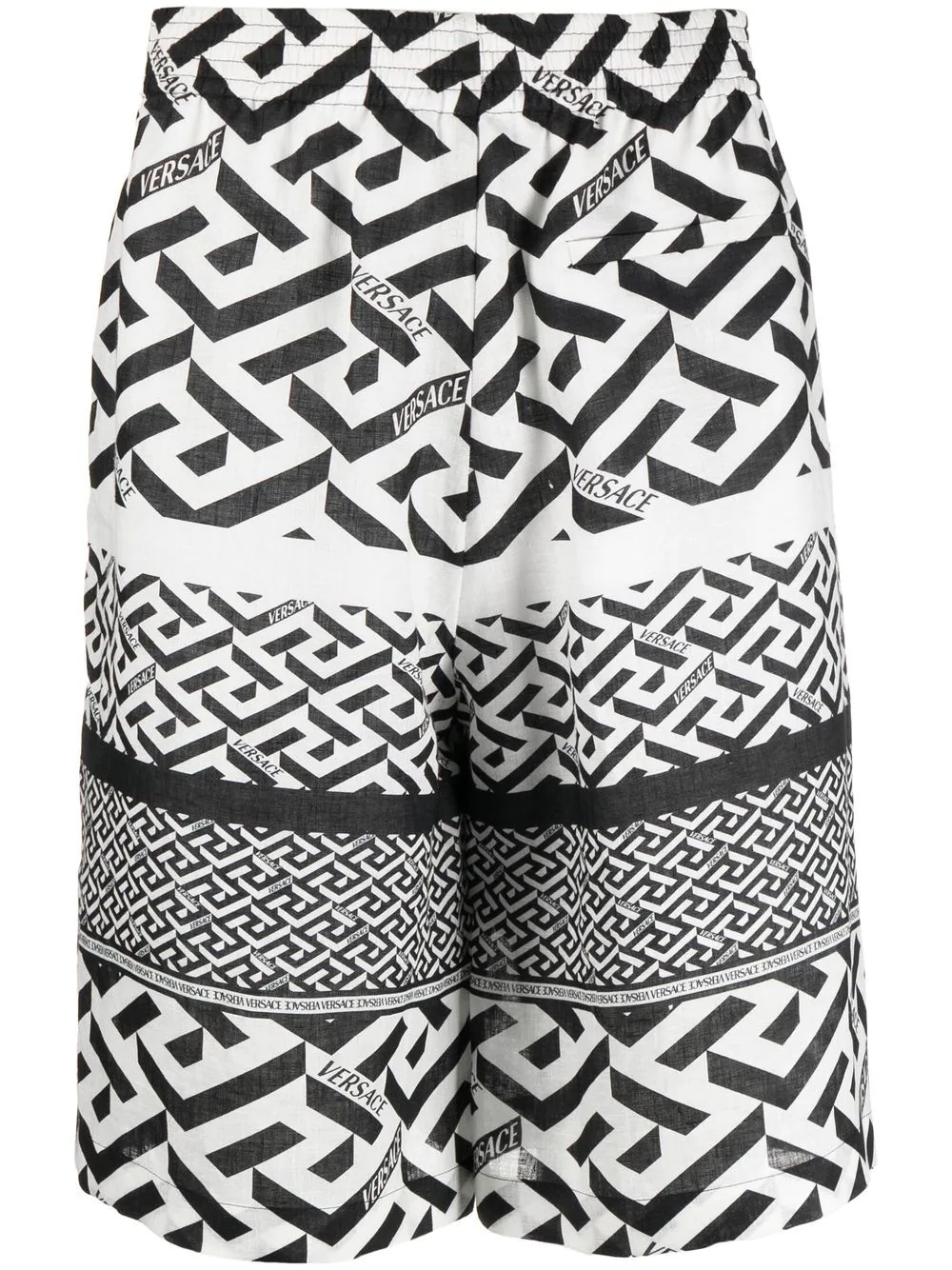 geometric-monogram shorts - 1