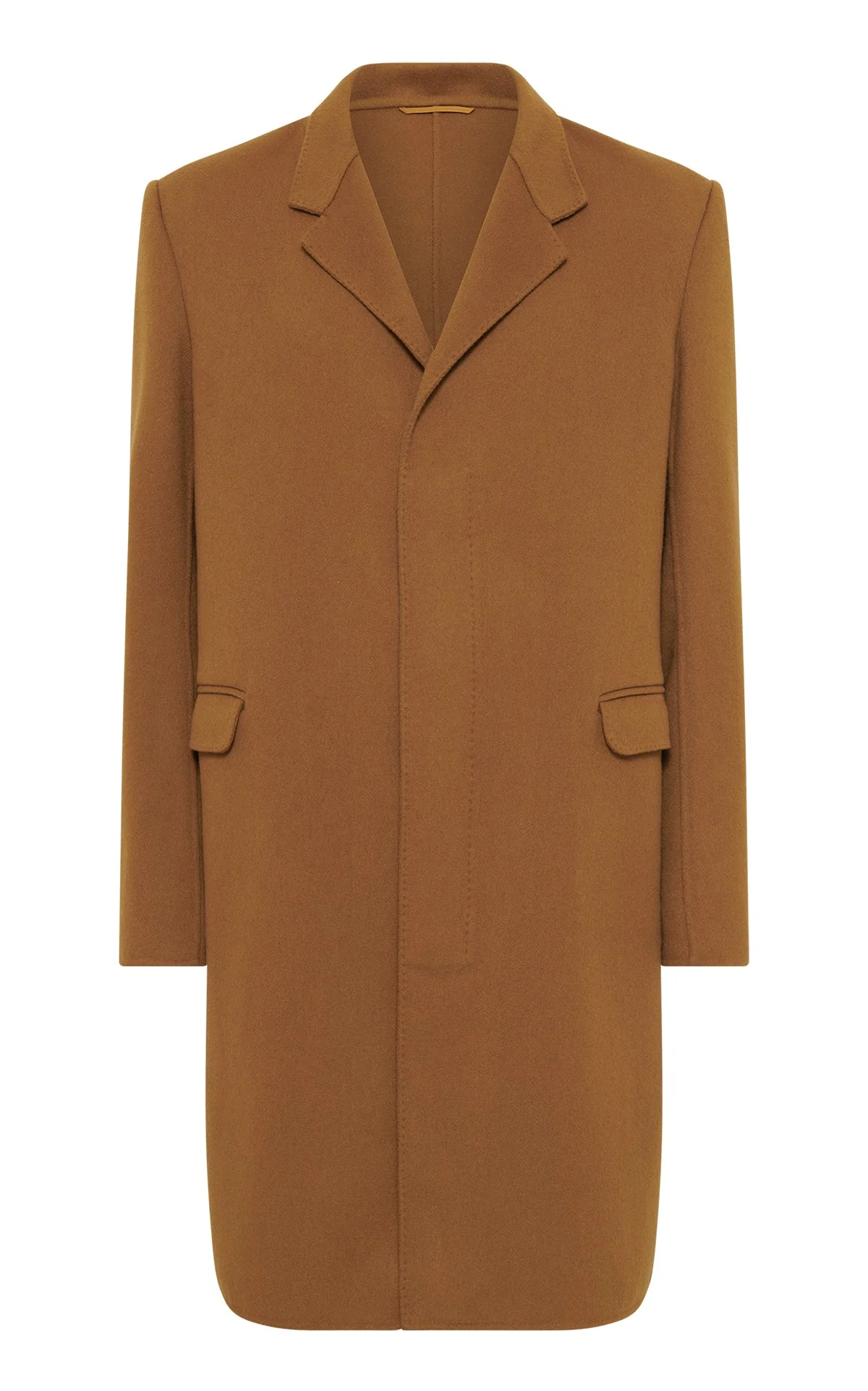 Peter Coat in Yellow Ochre Double-Face Recycled Cashmere - 1