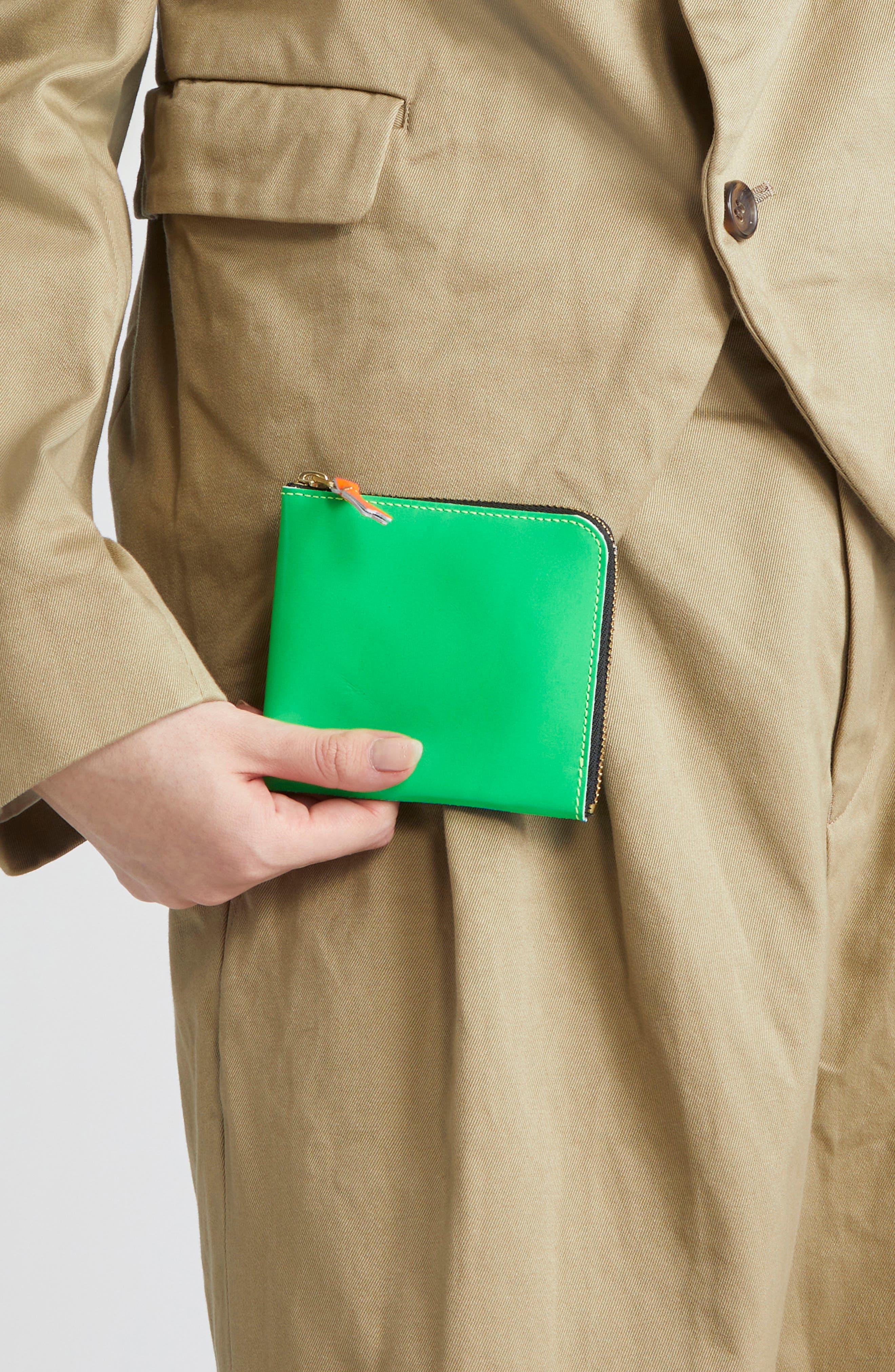 Comme des Garçons Wallets Super Fluo Half Zip Wallet in Blue/green at Nordstrom - 5