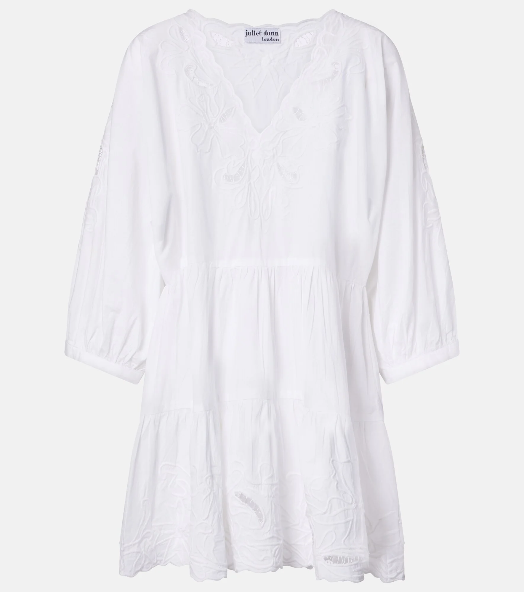 Embroidered cotton poplin minidress - 1