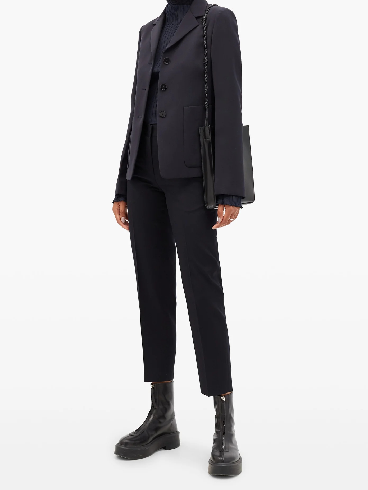 Emilio cropped wool-gabardine suit trousers - 2