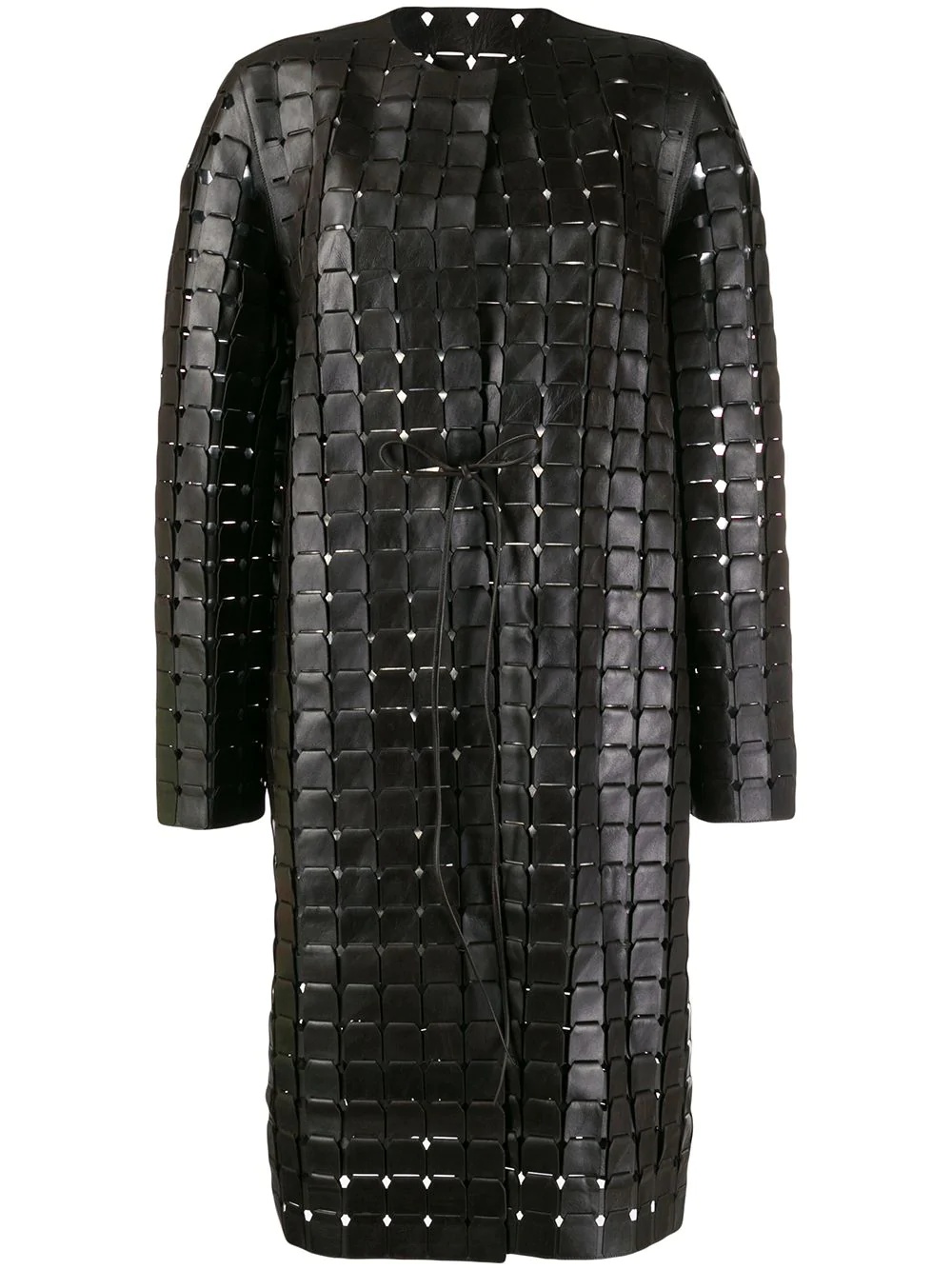 intrecciato weave coat - 1