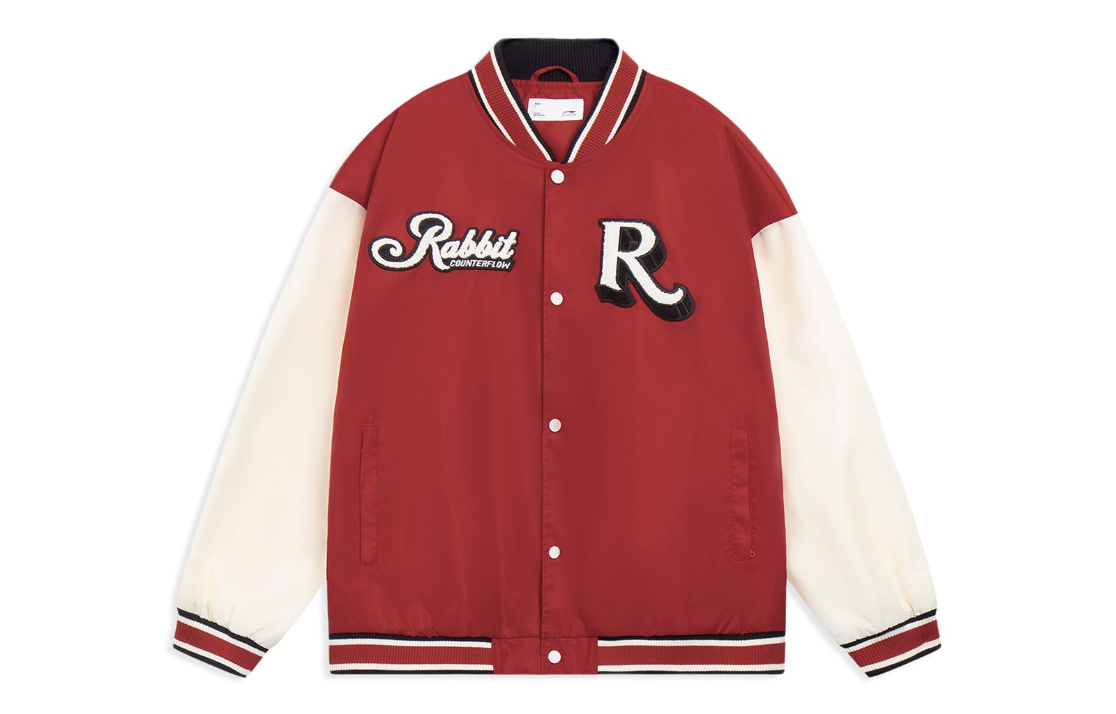 Li-Ning Rabbit Counterflow Graphic Baseball Jacket 'Red Beige' AJDT491-3 - 1