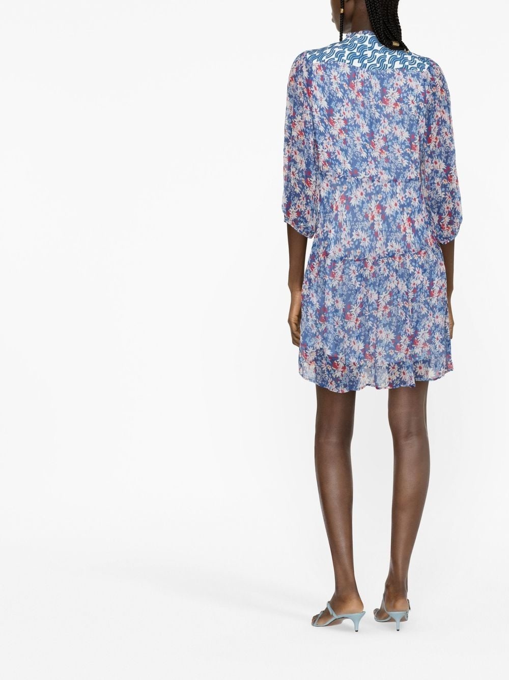 floral-print short dress - 3