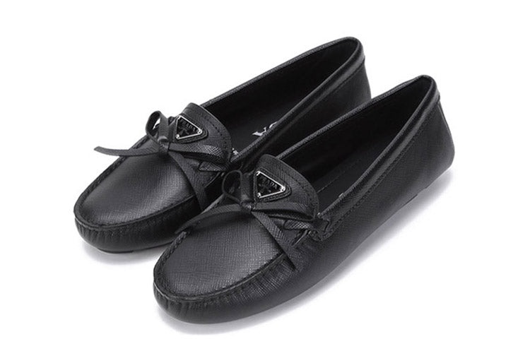 (WMNS) PRADA Saffiano Leather Driving Loafers 'Black' 1DD071_053_F0002_F_005 - 3
