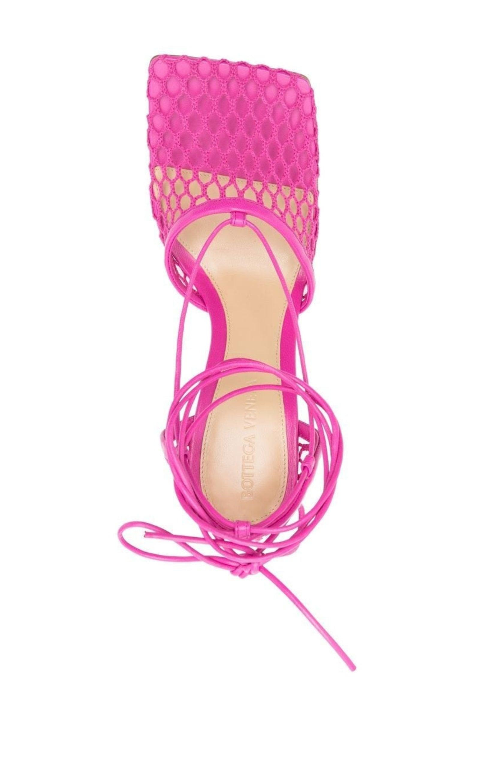 Leather Stretch Lace-up Pumps - 4