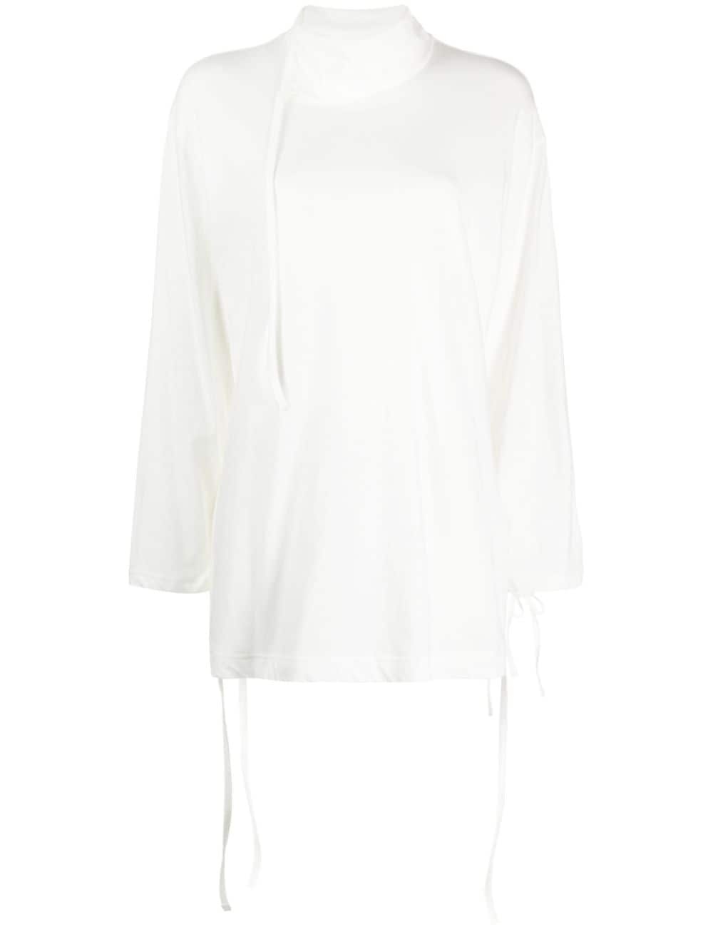 high-neck cotton blouse - 1