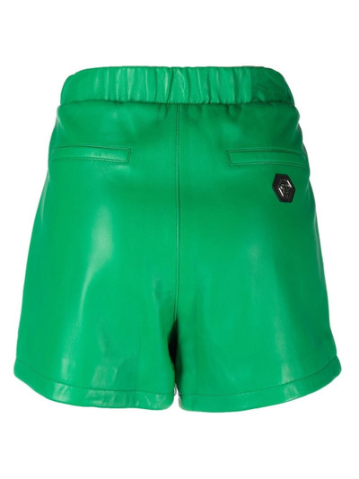 PHILIPP PLEIN rhinestone-embellished leather shorts outlook