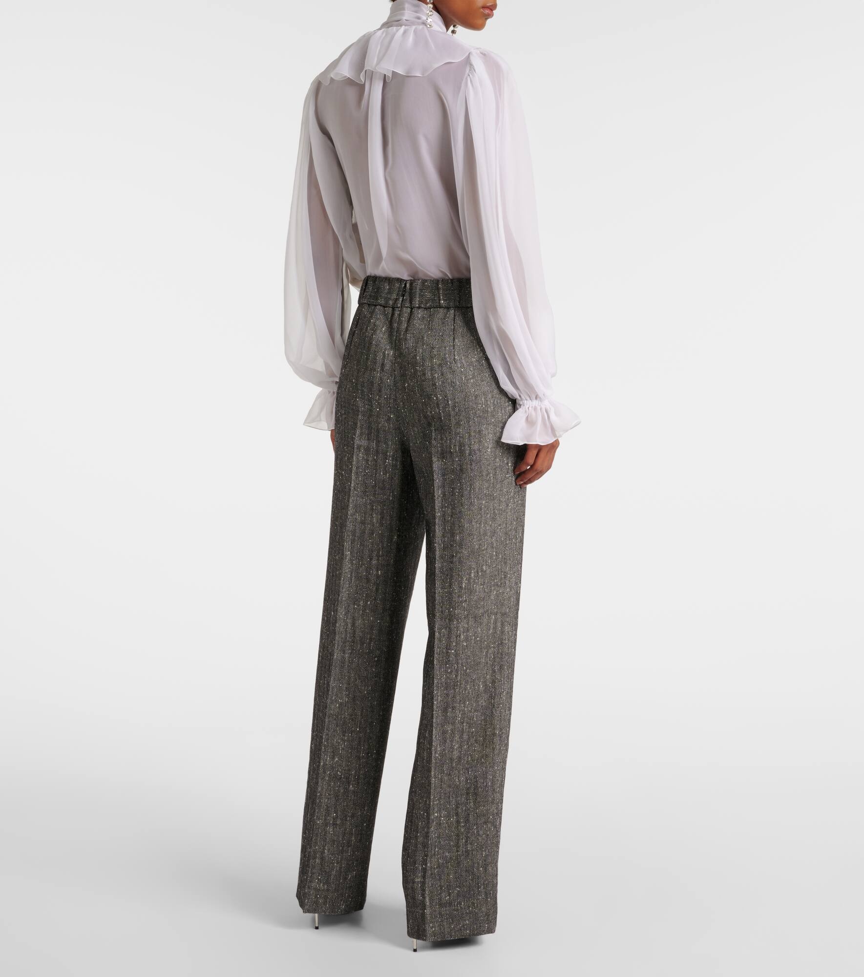 High-rise wool-blend wide-leg pants - 3