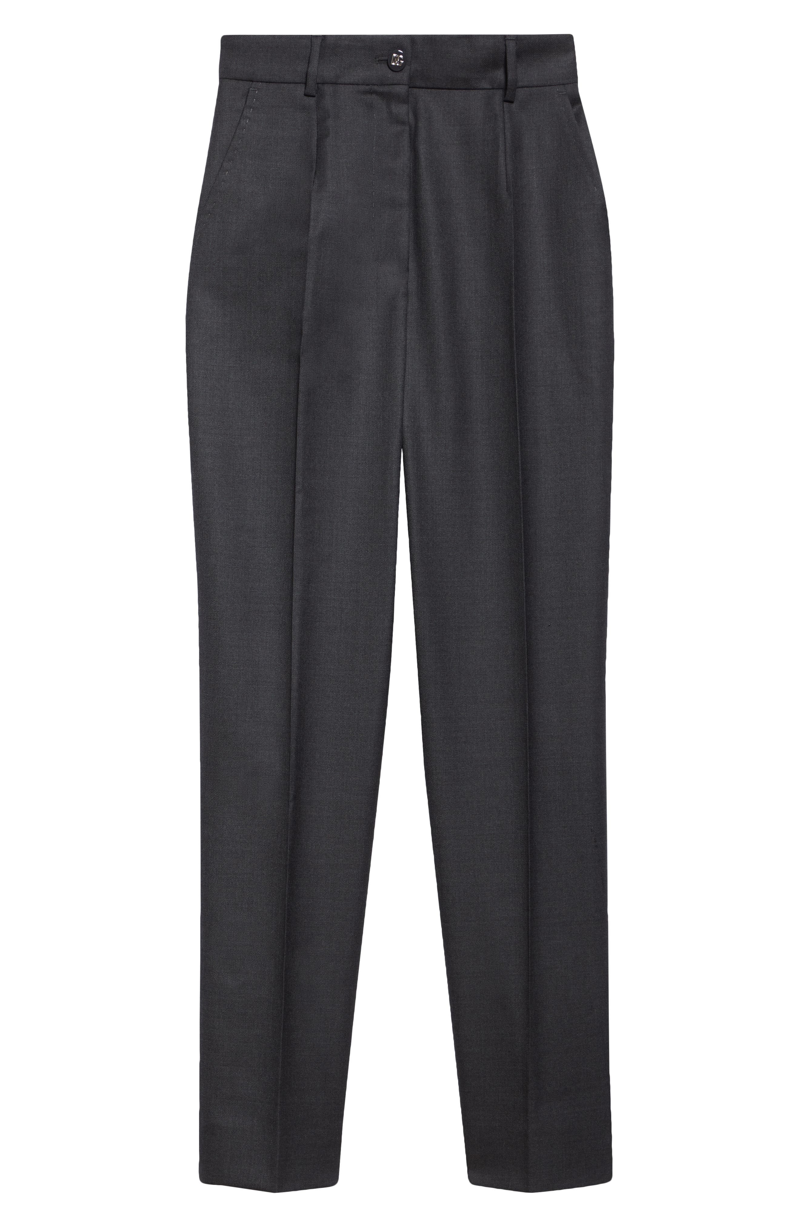 Dolce&Gabbana Tailored Virgin Wool Pants in S8290 Melange Grigi at Nordstrom - 6
