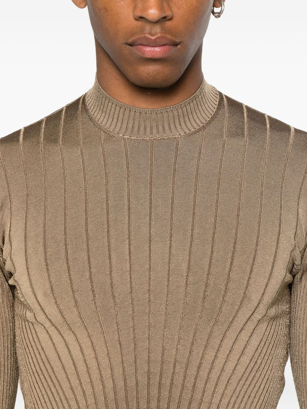 ribbed high-neck jumper - 5