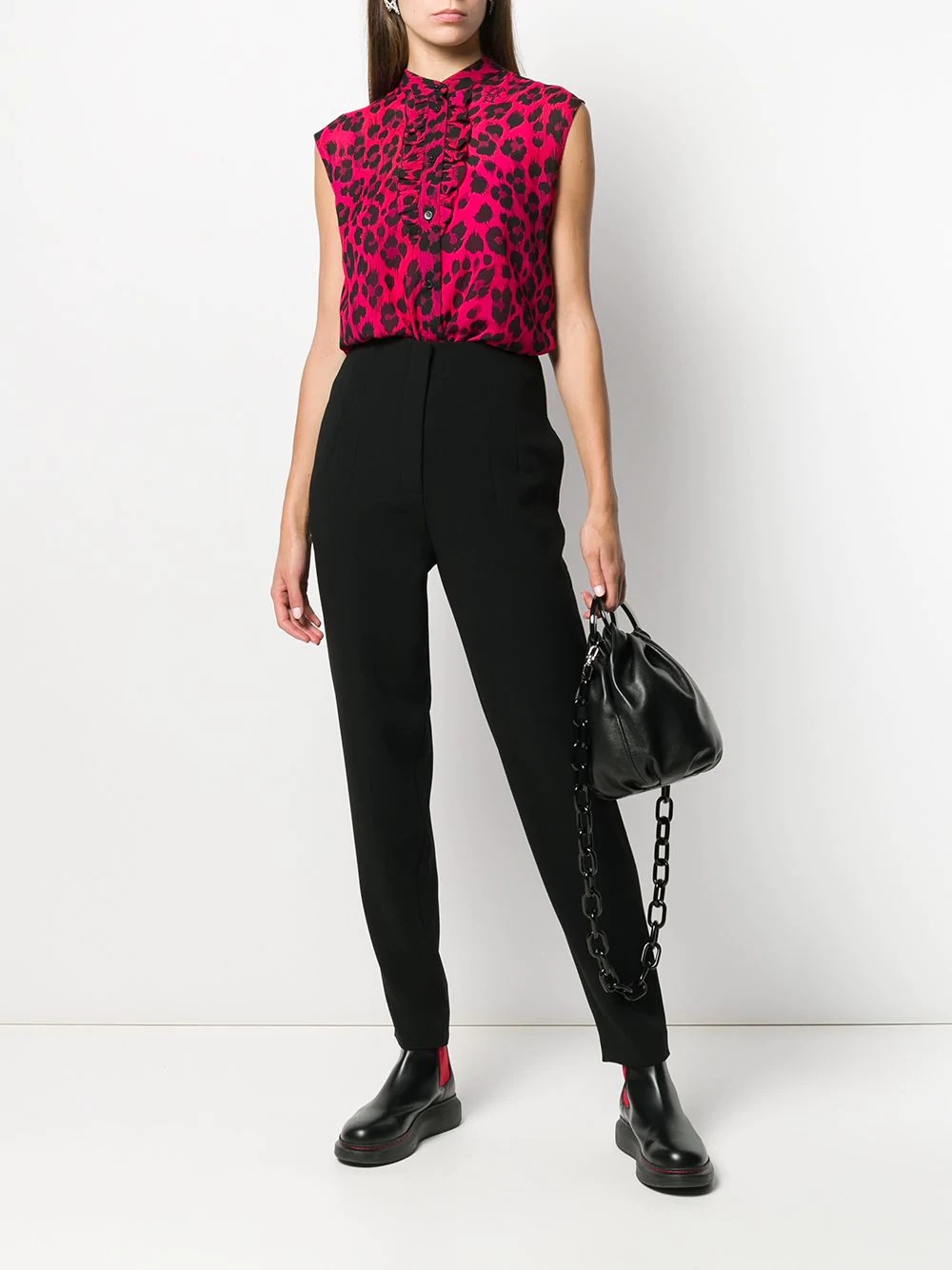 cropped straight-leg trousers - 2