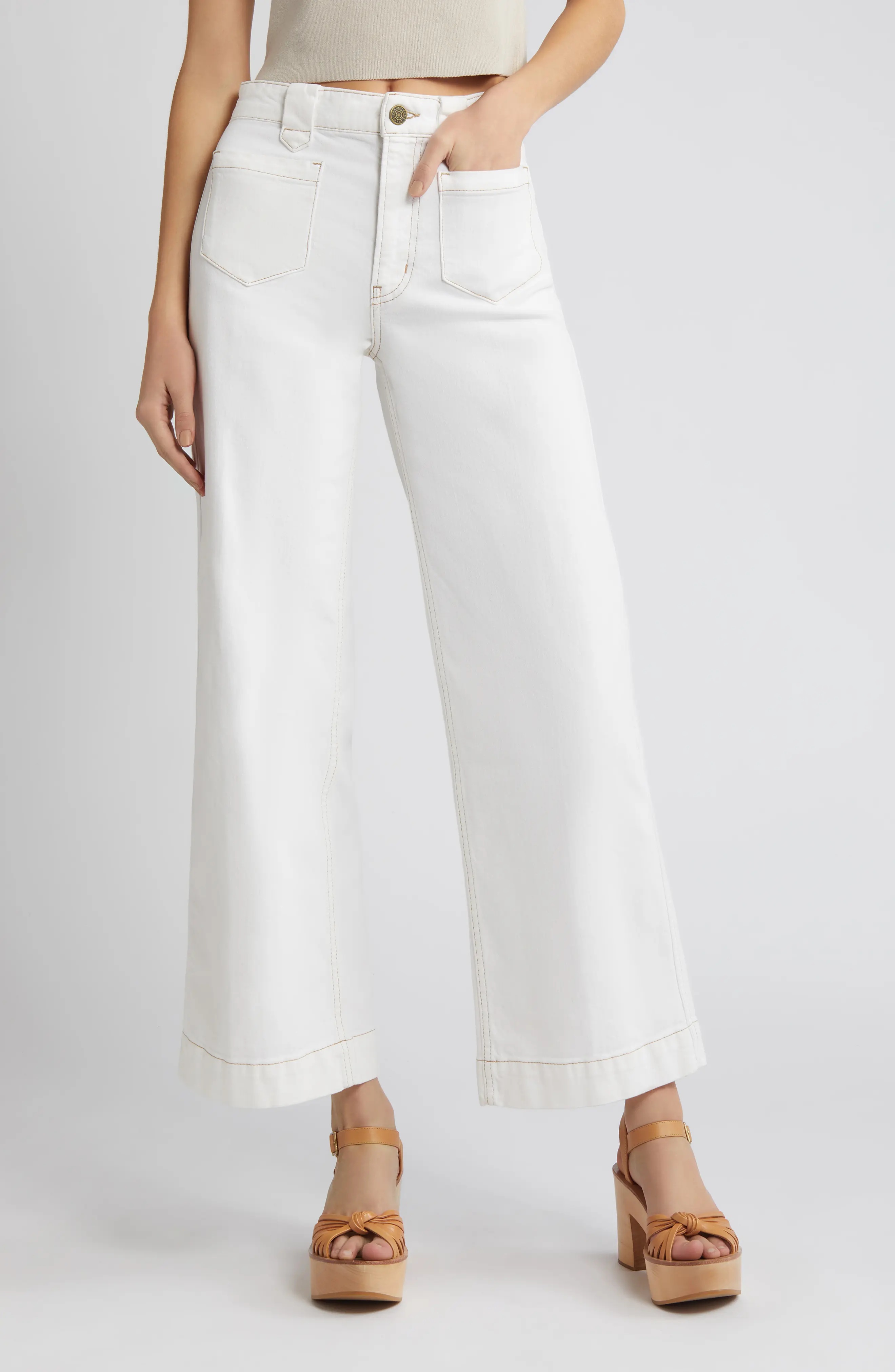 Relaxed Wide Leg Utility Jeans - 1