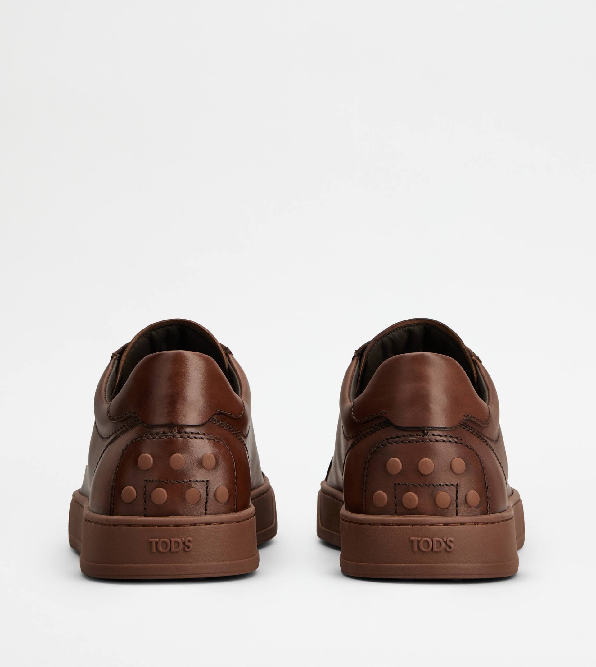 SNEAKERS IN LEATHER - BROWN - 3