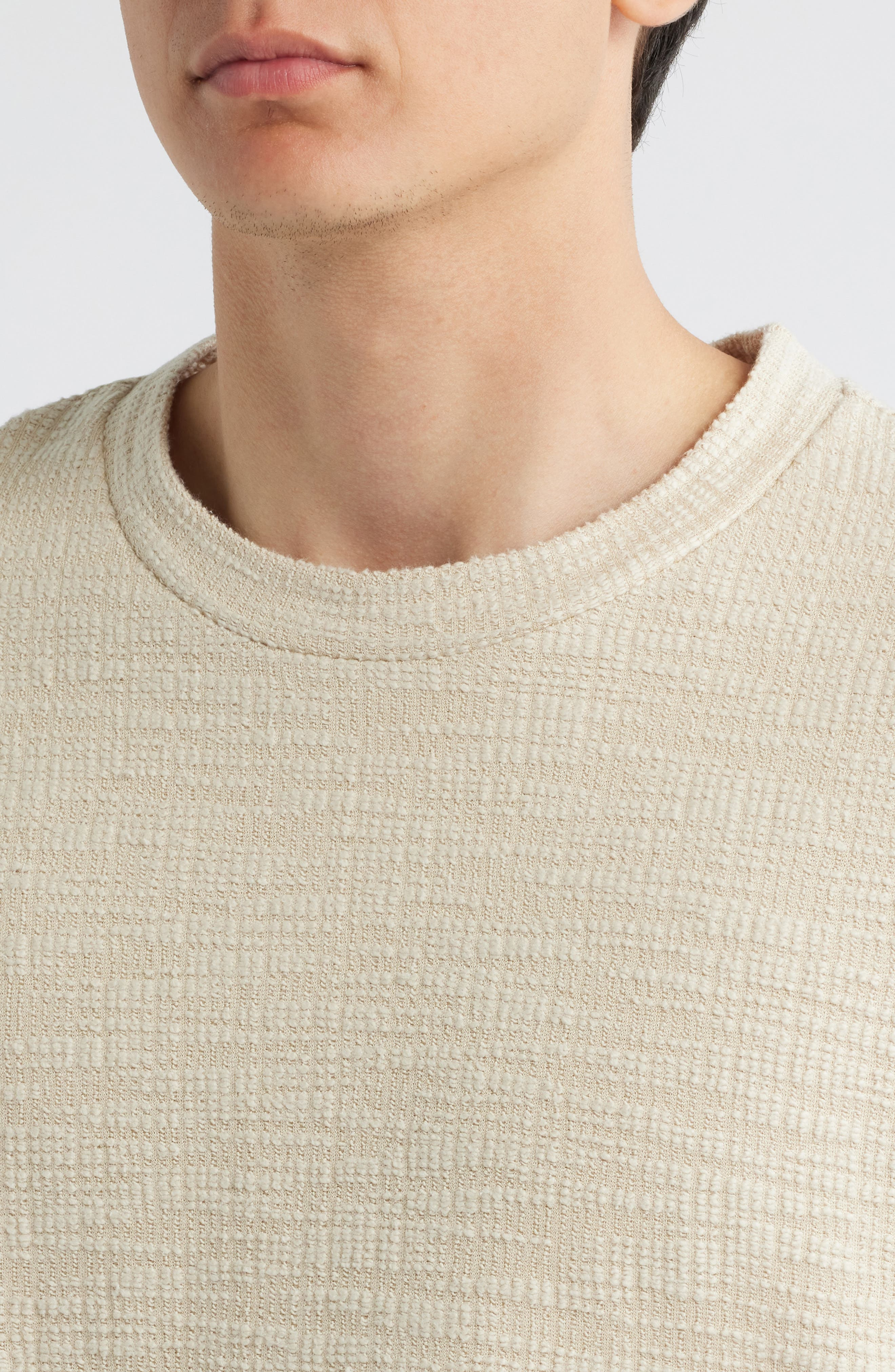 NN07 Nat 3520 Organic Cotton Blend Bouclé T-Shirt in Ecru at Nordstrom - 4