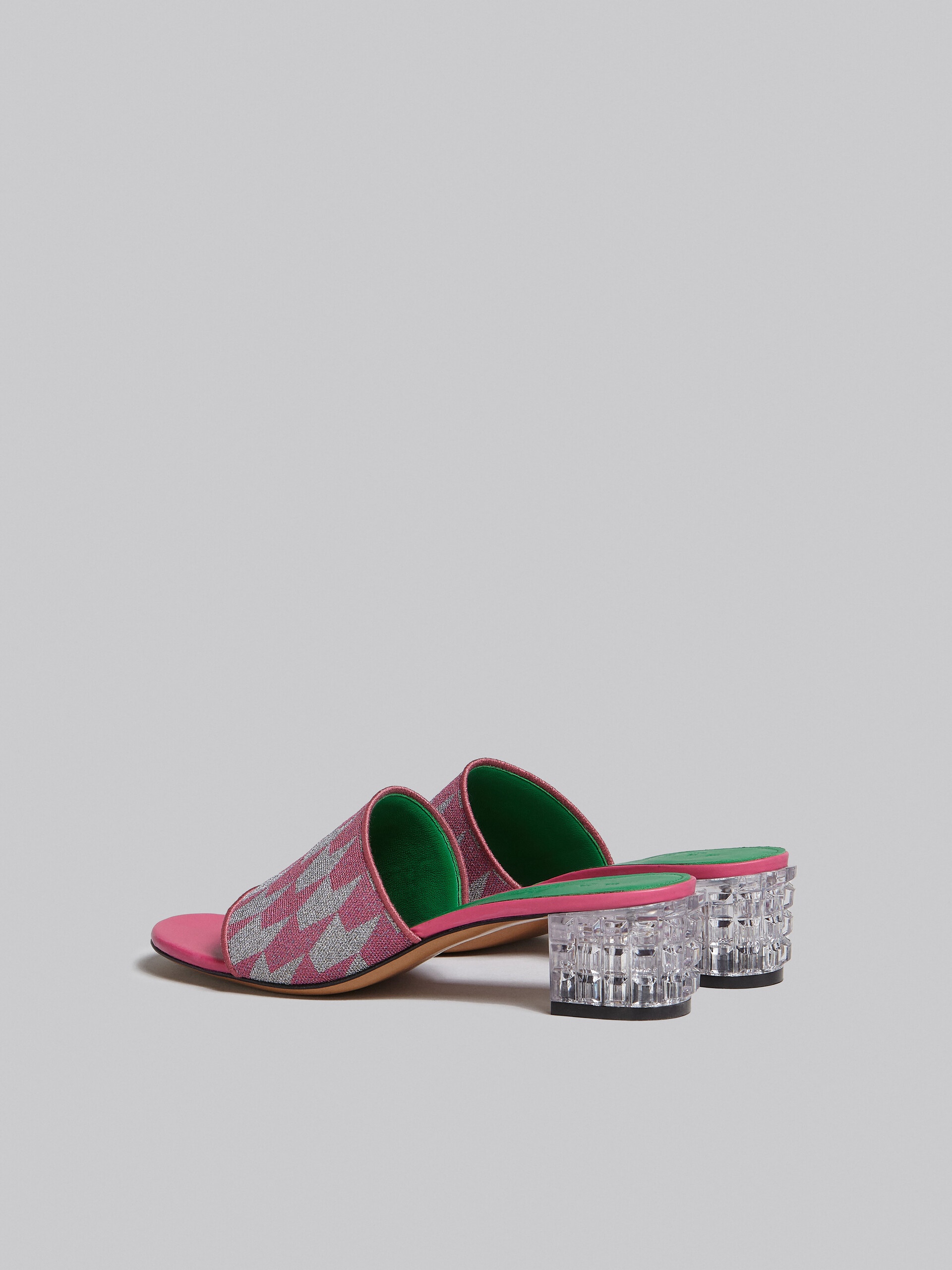 LUREX PINK AND SILVER SABOT WITH HOUNDSTOOTH MOTIF - 3