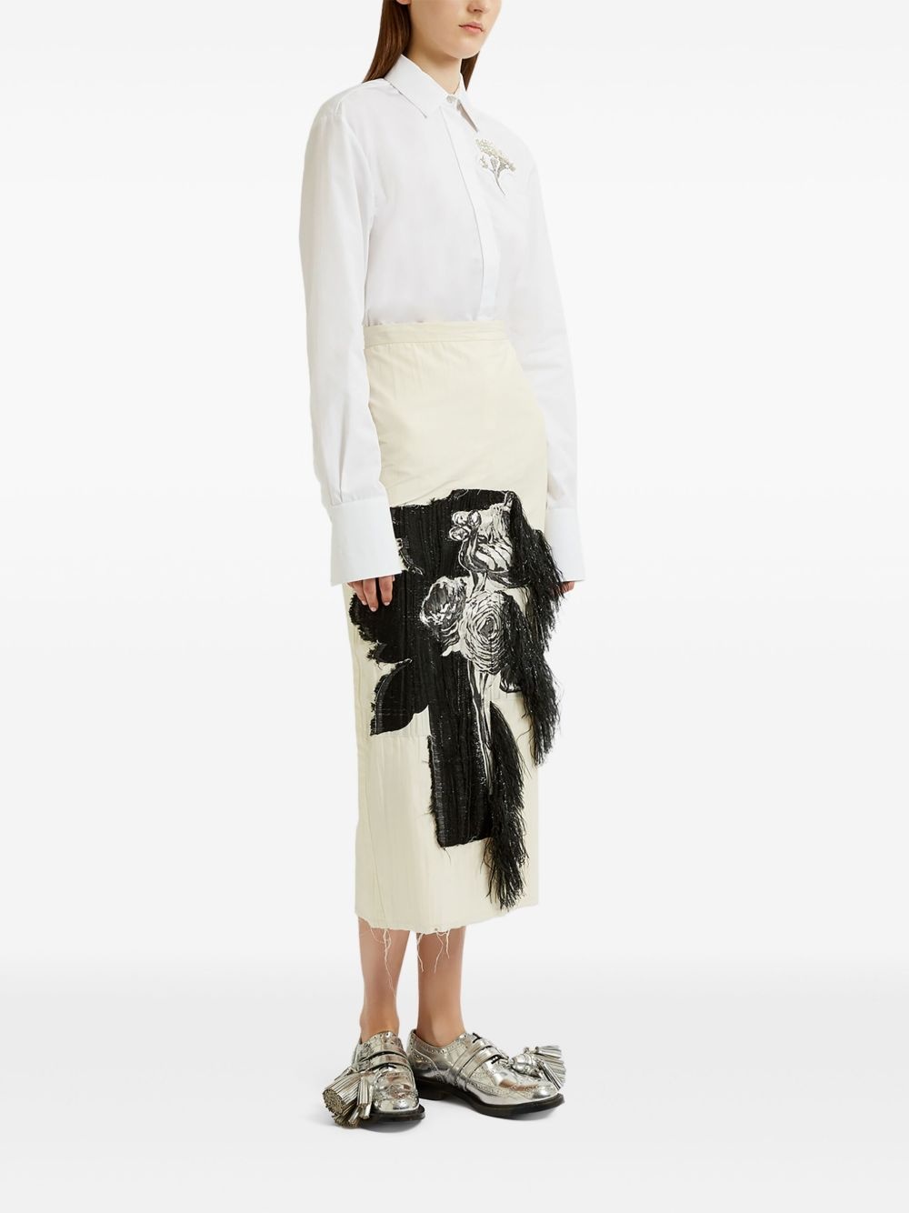 printed pencil skirt - 2