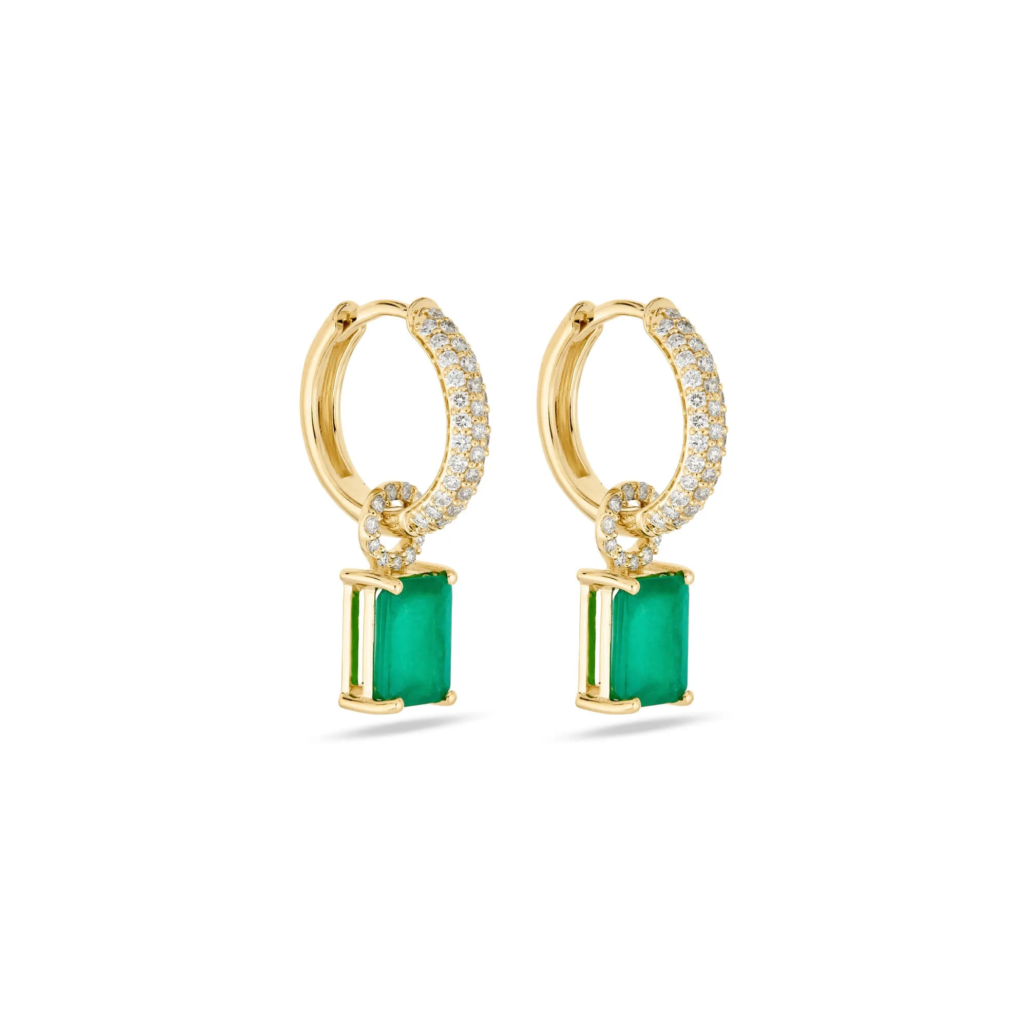 Emerald Luxe Diamond Huggies - 1