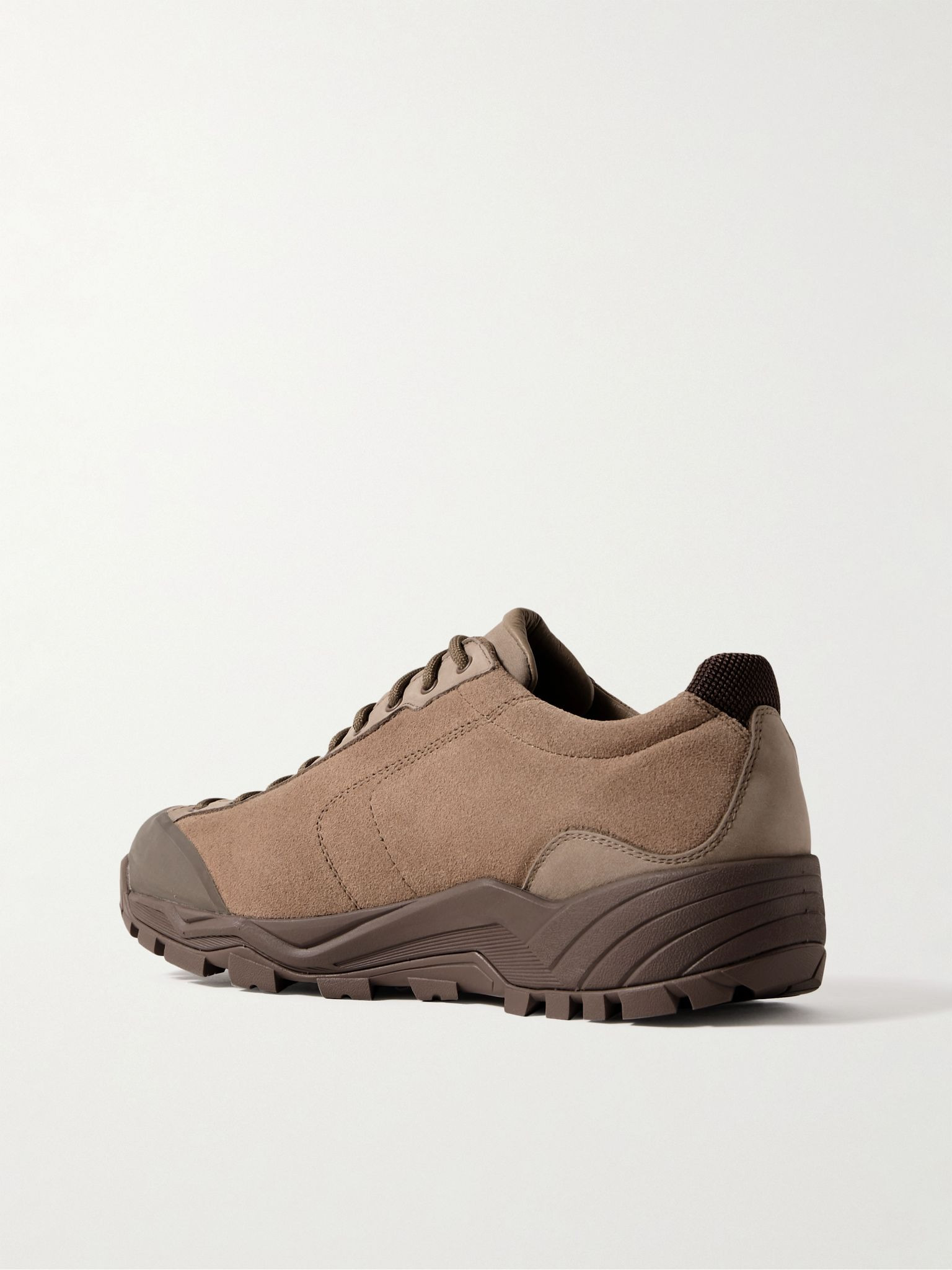 Movida Rubber-Trimmed Suede Sneakers Brown - 4