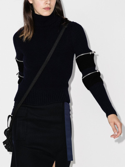 sacai turtleneck zip-sleeve jumper outlook