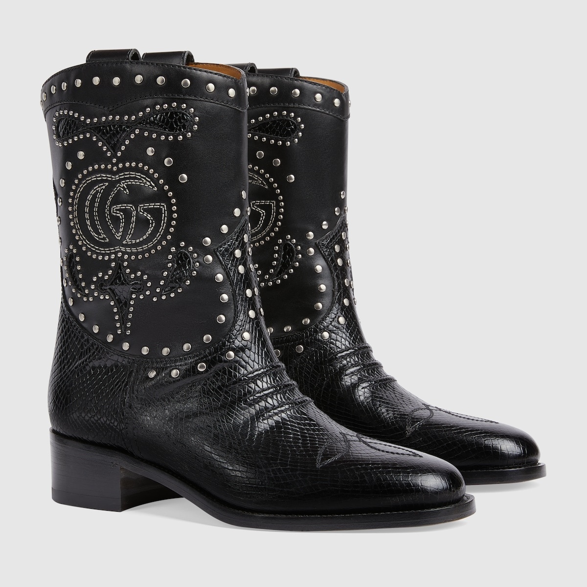 Women's boot with Double G and studs - 2