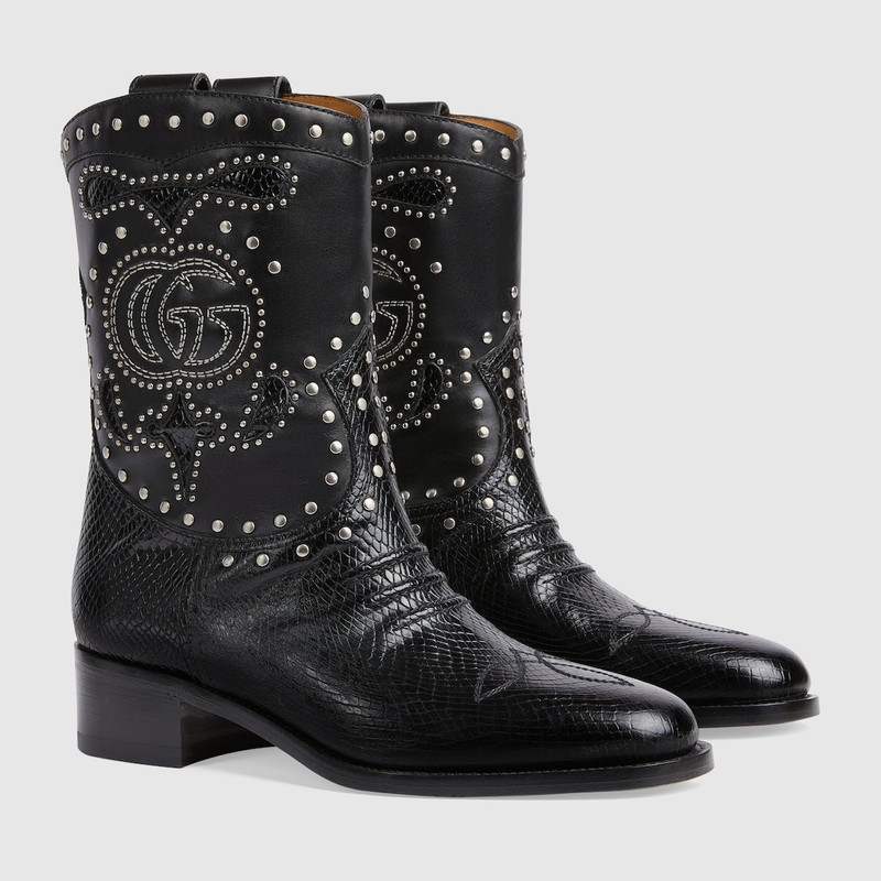 Women's boot with Double G and studs 2