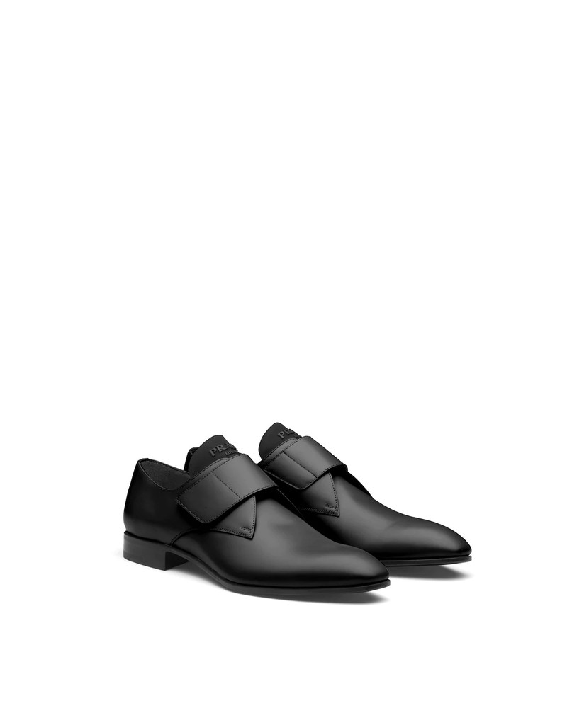 Brushed leather derby shoes 1