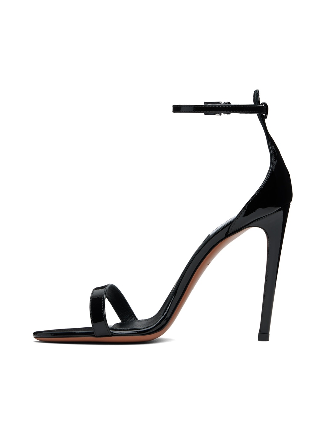 Black High Calfskin Heeled Sandals - 3