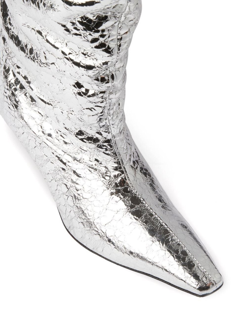ruched foiled leather boots 4