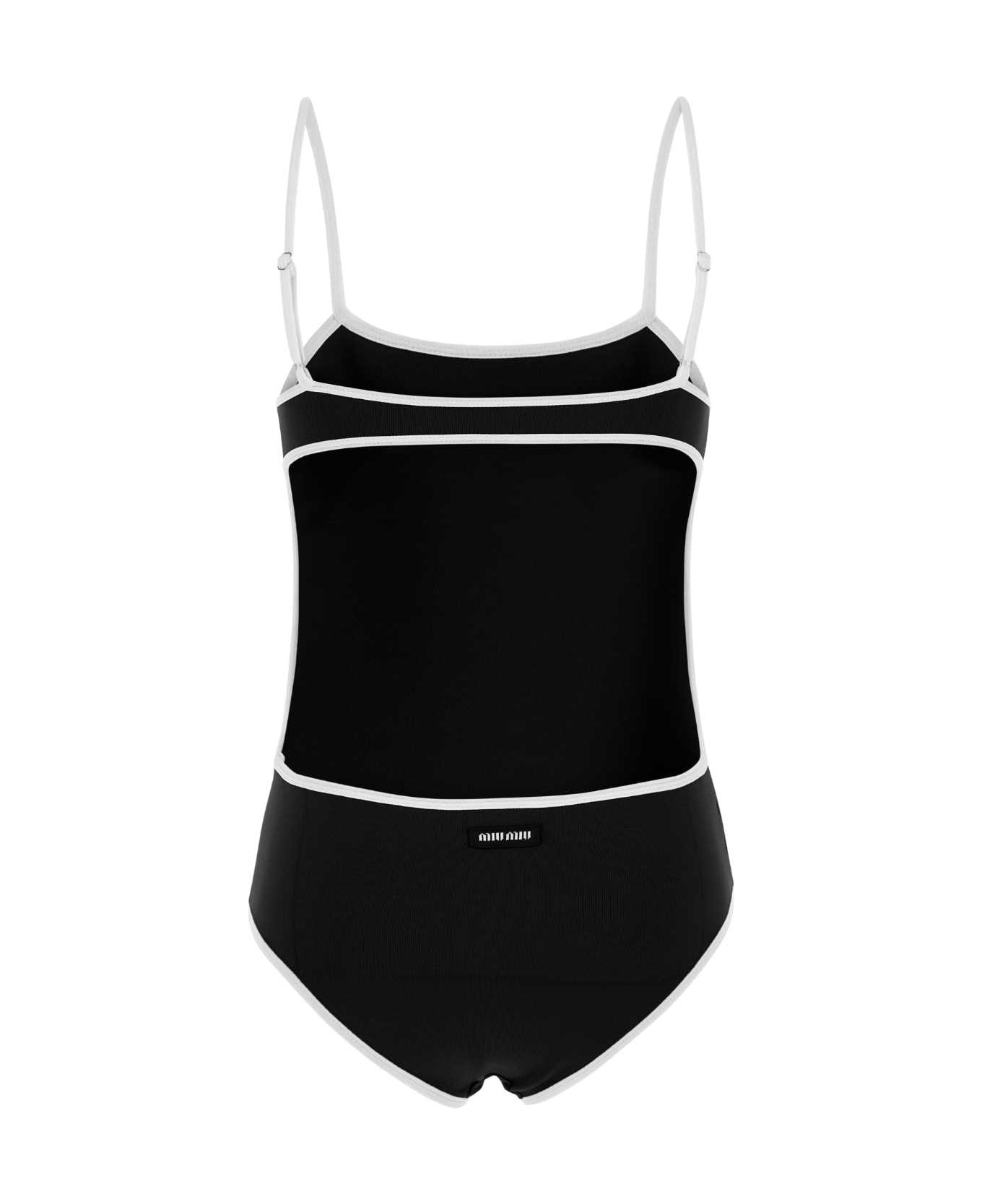 Dark Blue Stretch Nylon Swimsuit - 2