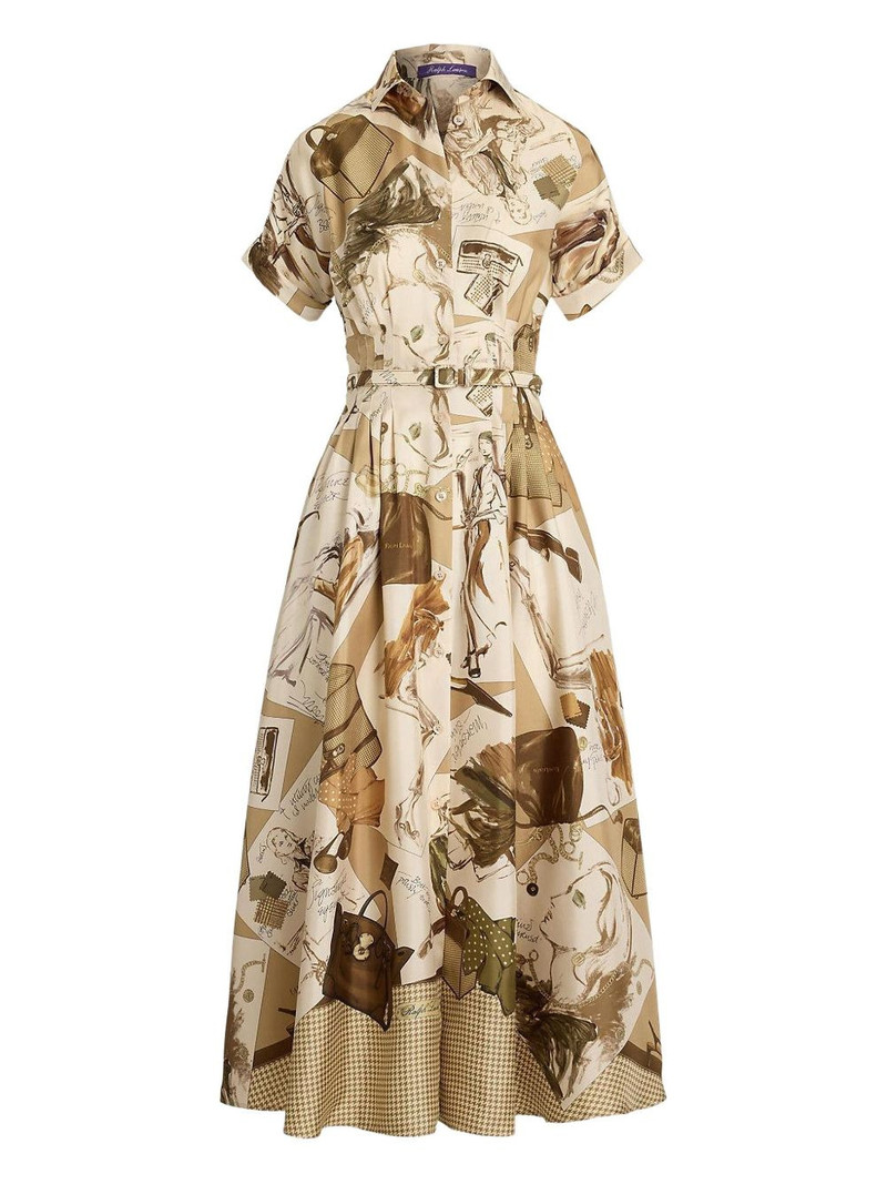 print belted shirt dress 1