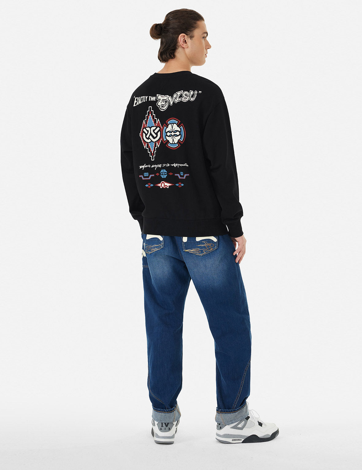 WHEEL OF WISDOM AND KAMON PRINT RELAX FIT SWEATSHIRT - 3