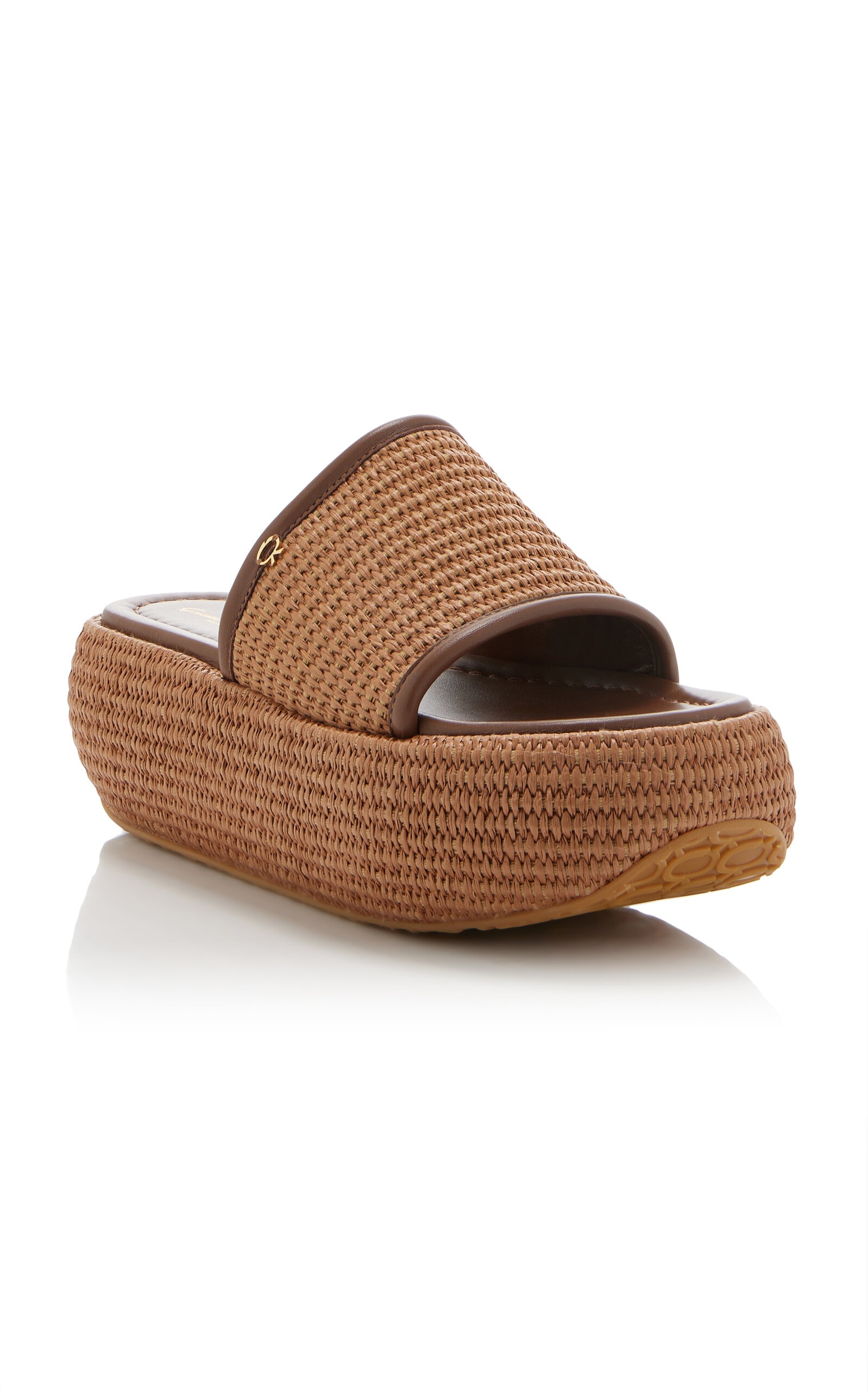 Marbella Woven Raffia Platform Sandals tan - 4