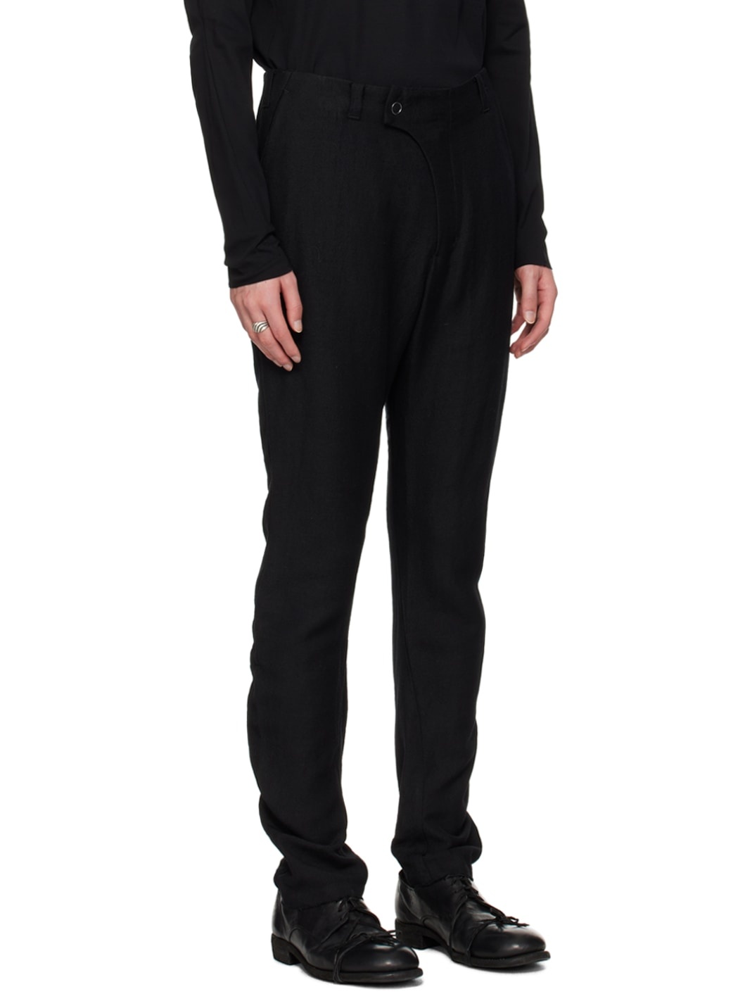 Black Curved Trousers - 2