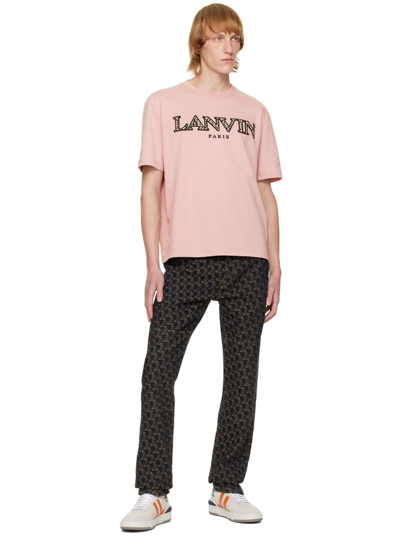 Lanvin Gray & Orange Clay Sneakers outlook
