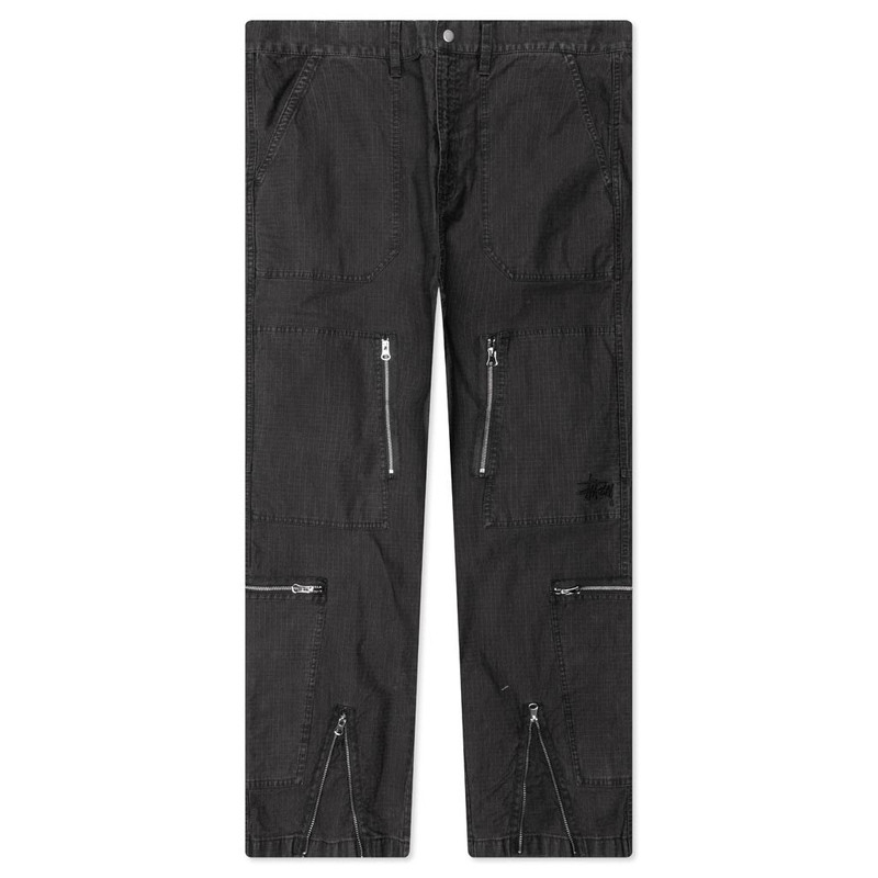 FLIGHT PANT RIPSTOP PIGMENT DYED - BLACK - 1