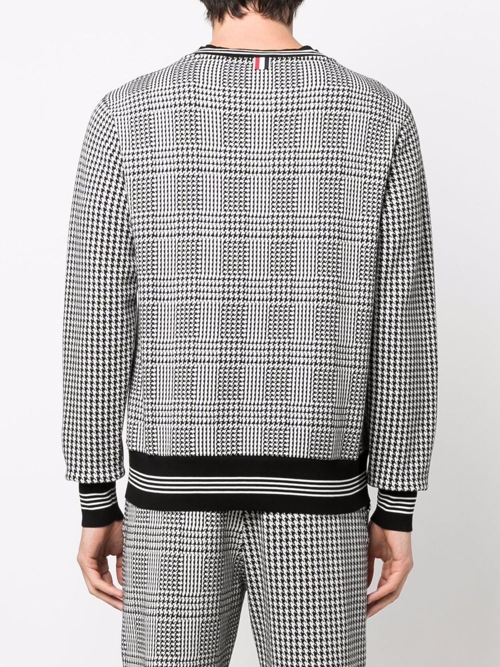 houndstooth-pattern cotton sweatshirt - 4